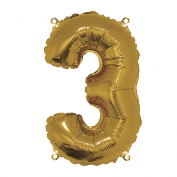 87035616 - 4006166790621 - Rayher - Ballon en aluminium Chiffre 3 Or 40cm - 2
