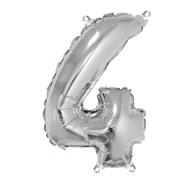 87036606 - 4006166790539 - Rayher - Ballon en aluminium Chiffre 4 Argenté 40cm - 2