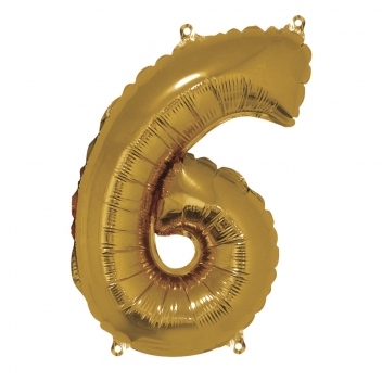 87038616 - 4006166345036 - Rayher - Ballon en aluminium Chiffre 6 Or 40cm - 2