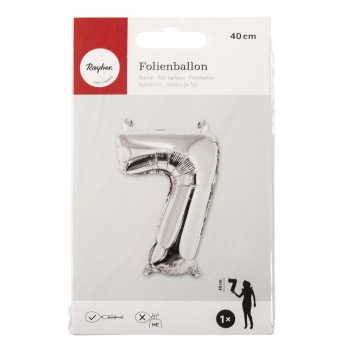87039606 - 4006166790560 - Rayher - Ballon en aluminium Chiffre 7 Argenté 40cm
