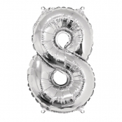 Ballon en aluminium Chiffre 8 Argenté 40cm