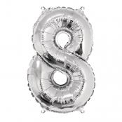 Ballon en aluminium Chiffre 8 Argenté 40cm