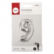 Ballon en aluminium Chiffre 9 Argenté 40cm