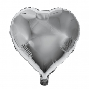 Ballon en aluminium Coeur Argenté