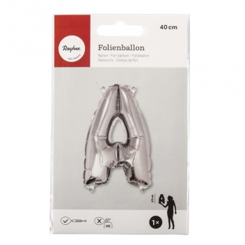 87042606 - 4006166345043 - Rayher - Ballon en aluminium Lettre A Argenté 40cm