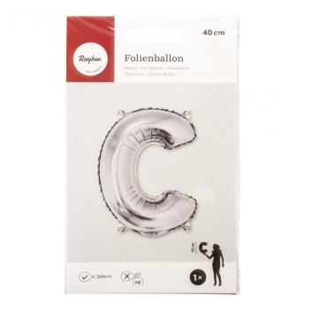 87044606 - 4006166345067 - Rayher - Ballon en aluminium Lettre C Argenté 40cm