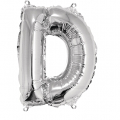 Ballon en aluminium Lettre D Argenté 40cm