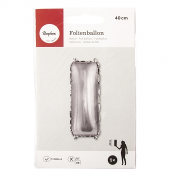 87050606 - 4006166345128 - Rayher - Ballon en aluminium Lettre I Argenté 40cm