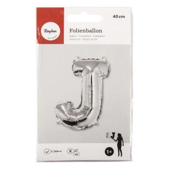 87051606 - 4006166345135 - Rayher - Ballon en aluminium Lettre J Argenté 40cm