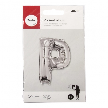 87057606 - 4006166719318 - Rayher - Ballon en aluminium Lettre P Argenté 40cm