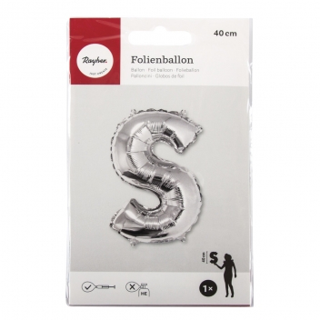 87060606 - 4006166719349 - Rayher - Ballon en aluminium Lettre S Argenté 40cm