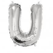 Ballon en aluminium Lettre U Argenté 40cm