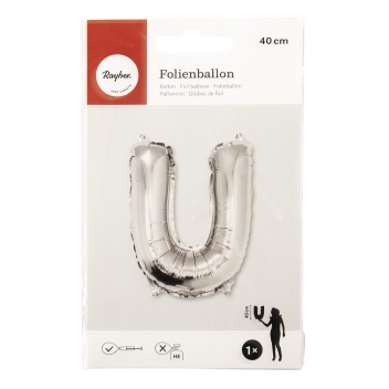 87062606 - 4006166719363 - Rayher - Ballon en aluminium Lettre U Argenté 40cm
