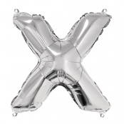 Ballon en aluminium Lettre X Argenté 40cm
