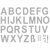 Pochoir d'embossage Alphabet Majuscules 02-15 mm
