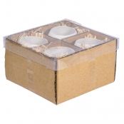 Oeufs en plastique ouverts blanc 5,5x4,5cm 4pces