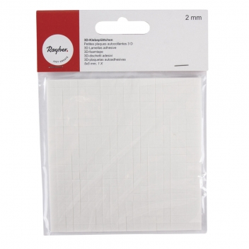 3337200 - 4006166080920 - Rayher - Point adhésif Carré Épaisseur 2 mm 5 x 5 mm Plaque 100 x 100