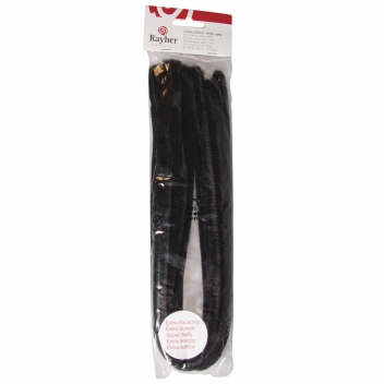 5210601 - 4006166065170 - Rayher - Chenille Noir Ø 9 mm 50 cm 10 pièces