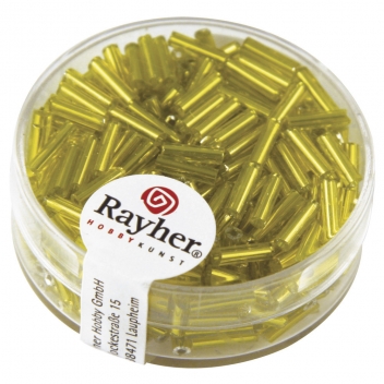 1406520 - 4006166598876 - Rayher - Perle Rocaille tube garniture argentée Jaune 15 g - 2