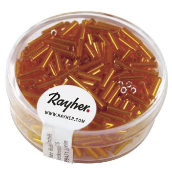 1406534 - 4006166598937 - Rayher - Perle Rocaille tube garniture argentée Orange 15 g - 2
