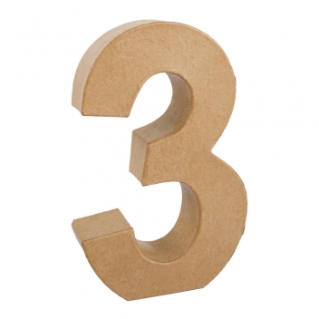 71729000 - 4006166396427 - Rayher - Chiffre en papier mâché 15cm Chiffre 3