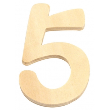 62232000 - 4006166141102 - Rayher - Chiffre en bois 6 cm Chiffre 5
