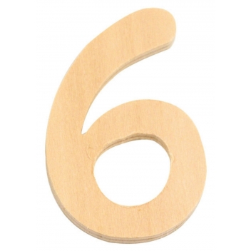 62231000 - 4006166141096 - Rayher - Chiffre en bois 6 cm Chiffre 6