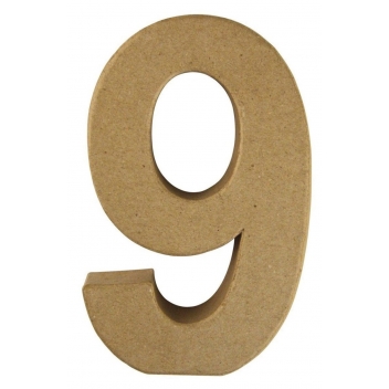 71735000 - 4006166396489 - Rayher - Chiffre en papier mâché 15cm Chiffre 9