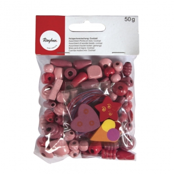 1201533 - 4006166298677 - Rayher - Perle en bois Rose Cocktail 50 g
