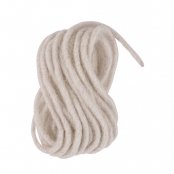 Cordon laine feutrée coeur jute Ø 4mm Blanc 3 m