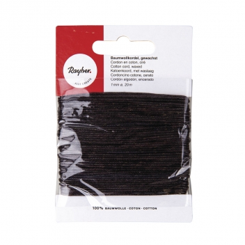 5169105 - 4006166316364 - Rayher - Cordon Brun Coton ciré Ø 1mm 20 m - 2