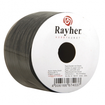 5116001 - 4006166674037 - Rayher - Cordon Noir Papier renforcé Ø 2 mm 25 m - 2