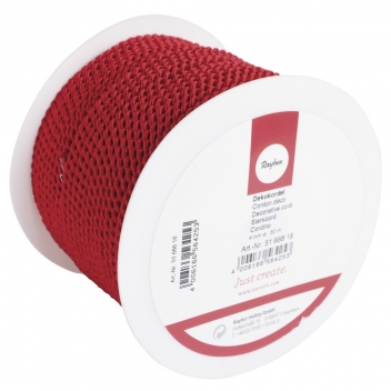 5168818 - 3700982201002 - Rayher - Cordon tressé Rouge Ø 4 mm Au mètre - 3