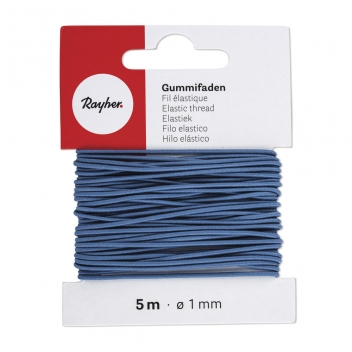 8908909 - 4006166680366 - Rayher - Fil élastique Bleu moyen Ø 1 mm Carte 5 m - 2