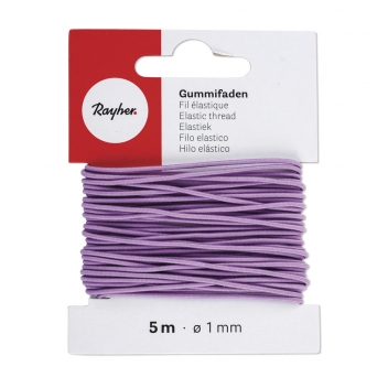 8908939 - 4006166680410 - Rayher - Fil élastique Violet Ø 1 mm Carte 5 m - 2