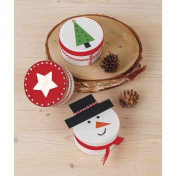 67159000 - 4006166469022 - Rayher - Boite ronde en papier mâché Diamètre 6 cm 4 pièces - 2