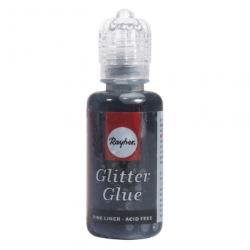 33840577 - 4006166129629 - Rayher - Colle pailletée métallique Noir charbon 20 ml - 2