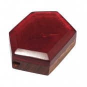 Perle en bois Hexagone Rouge cardinal Nacré Ø 3,5 cm