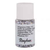 Poudre de paillettes Hologramme Argenté brillant 2mm 10 ml