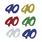 Paillettes jubilé 40 ans 5 couleurs assorties 12 g