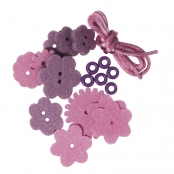 Kit Bracelet Fleur en feutrine Sarah 18 pièces