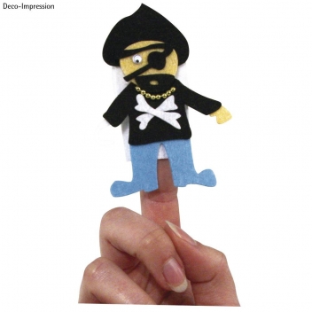 7554600 - 4006166259395 - Rayher - Marionnette à doigt feutrine Pirate 8,5x6,5cm