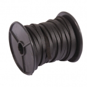 Lanière cuir synthétique 4 mm Plat Noir Au mètre