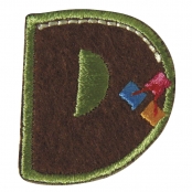 Écusson brodé thermocollant Lettre D 3 cm