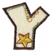 Écusson brodé thermocollant Lettre Y 3 cm