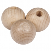 Boules en bois ø 23 mm - FSC100% - demi-percées 6 mm - 6 pièces