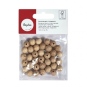 Boules en bois ø 23 mm - FSC100% - demi-percées 6 mm - 6 pièces