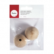 Boules en bois ø 45 mm - demi-percées- 2 pièces