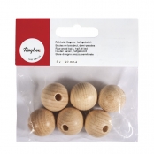 Boules en bois ø 23 mm - demi-percées- 6 pièces