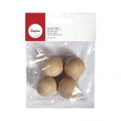 Boules en bois ø 30 mm - Non percées - 4 pièces